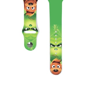 Christmas Max Grinch Apple Watch Band 38 40 41 mm and 42 44 45 46 49 mm for All Series, Disney Christmas inspired Silicone strap, k410