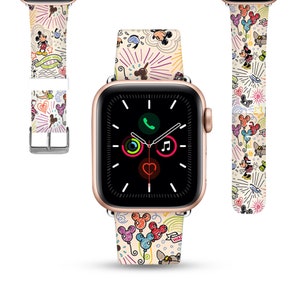 Theme Park Apple Watch Band 38 40 41 mm and 42 44 45 49 mm for All Series, Disney inspired PU leather strap, Disney Cruise Vacation kd-fei