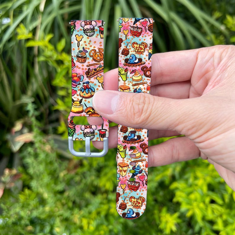 Theme Park Disney Snack Cupcake Print Galaxy Watch 4 5 6 7 Band, Disney