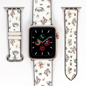 Theme Park Apple Watch Band 38 40 41 mm / 42 44 45 49 mm, winnie the pooh Disney inspired print, silicon watch strap for All Series, kd-hhe