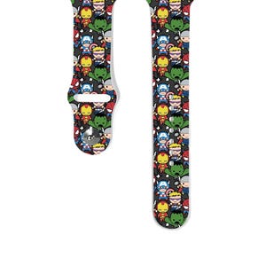Super Hero Apple Watch Band 38 40 41 mm and 42 44 45 49 mm for All Series, inspired Silicone iwatch strap, k155