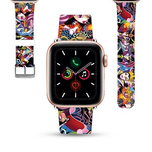 Theme Park Apple Watch Band 38 40 41 mm and 42 44 45 49 mm for All Series, PU leather iwatch strap, Disney villains inspired kd-hdo