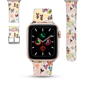 Theme Park Apple Watch Band 38 40 41 mm and 42 44 45 49 mm for All Series, Disney inspired PU leather strap Disney Travel Vacation kd-fbg