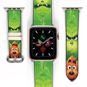 Christmas Max Grinch inspired Apple Watch Band 38 40 41 mm and 42 44 45 49 mm , silicon watch strap for Apple Watch All Series, kd-aoof