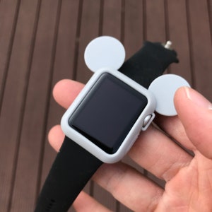 Orecchie di topo grigio chiaro. Custodia per mouse Apple Watch Ears per orologio da 38 40 42 44 mm. Orecchie Disney. Orologio Disney. Custodia in silicone