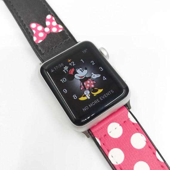 US Disney Parks限定☆Apple Watch用ストラップ ミニー花柄 Pink Polka Dot Minnie Mouse Inspired Apple Watch Band 38 40