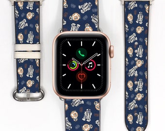 R2D2 BB8 Apple Watch Band: Silicon Leather Star Wars Inspired Strap for All Series, 292kd-aobc