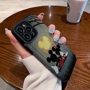 Custodia per iPhone con tema parco a tema, custodia per iPhone 16 Pro Max Disney Mickey Love Minnie, custodia per iPhone 15+, custodia per iPhone 14, custodia per iPhone SE e altro, cbdhg