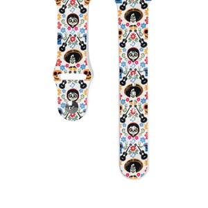 Apple Watch Band 38 40 41 mm and 42 44 45 49 mm for All Series, Silicone iwatch strap, Cartoon character Cruise Vacation k329