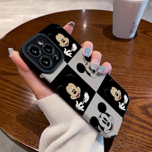 Custodia per iPhone con tema parco a tema, custodia nera per iPhone 16 Pro Max con Topolino Disney, custodia per iPhone 15+, custodia per iPhone 14, custodia per iPhone SE e altro, cehdb