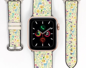 Rapunzel Apple Watch Band: Floral Silicon Leather Strap for theme park vacation, kd-aabe