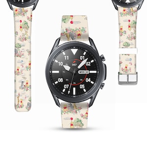 Winnie the pooh Galaxy Watch 3 4 5 6 Pro Band Active 2 42mm 46mm Disney inspired print, Silicon strap Samsung Gear 2 3 Watch band kd-ddd