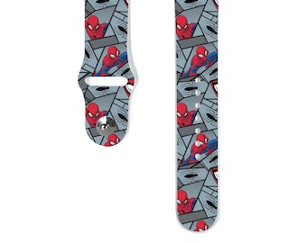 Spiderman Apple Watch Band: Silicone iWatch Strap for All Series, 38mm 41mm 42mm 44mm 45mm 46mm 49mm - k369
