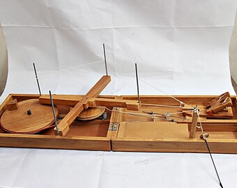 チャルカ紡ぎ車 木製 手作り | カディ糸紡ぎ機 | 持ち運び可能な