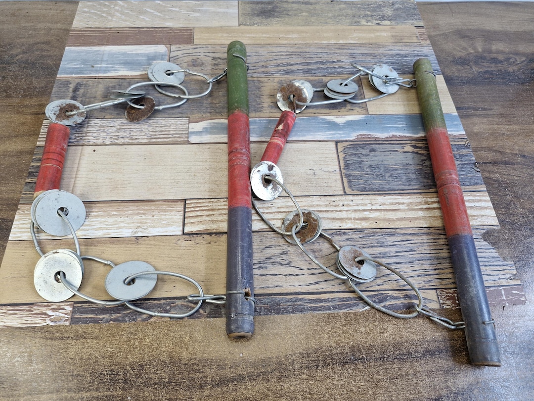 Vintage Lezim Percussion Instrument Set Wood and Iron Traditional ...