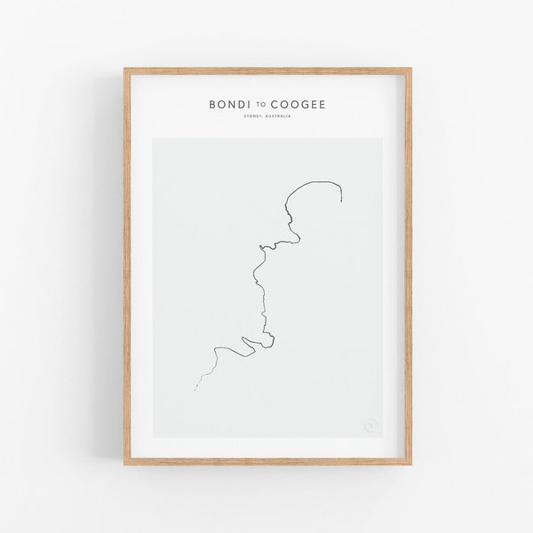 Bondi to Coogee Walk Artwork | Keepsake Printable PDF