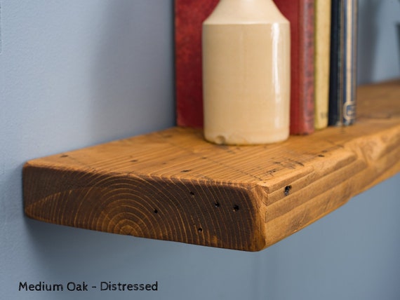 Evonne 2 piece pine 2024 solid wood floating shelf