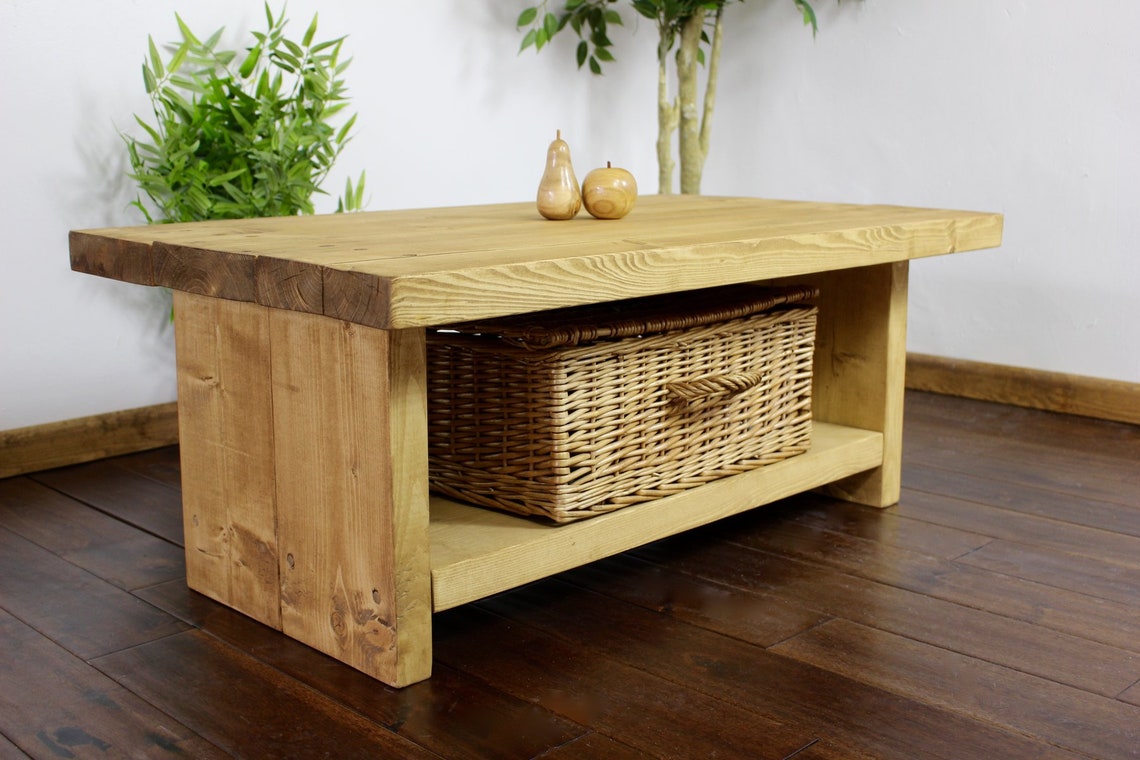 Reclaimed Solid Wood Rustic Pine Lymington Coffee Table Etsy UK