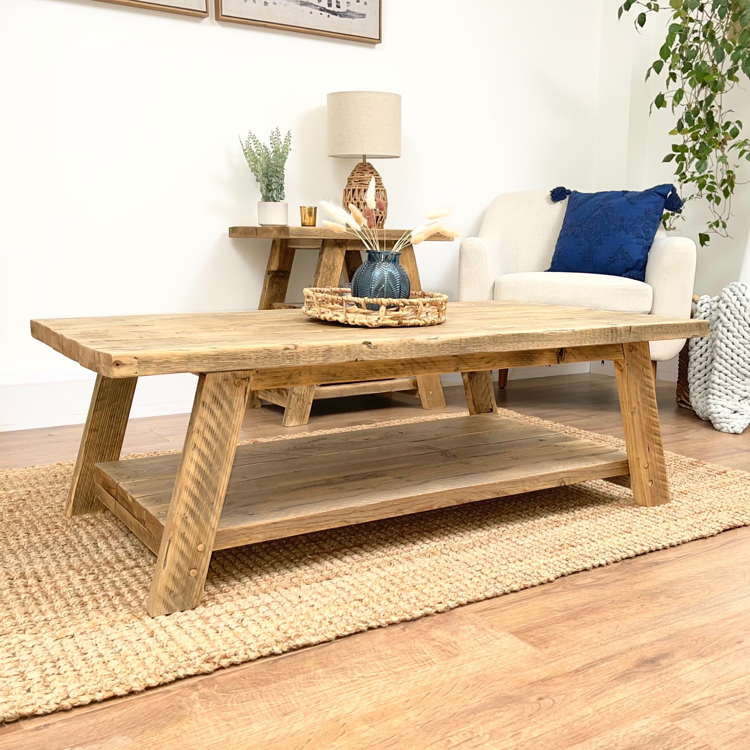 Solid Wood Rustic Reclaimed Yarmouth Coffee Table Handmade Etsy UK