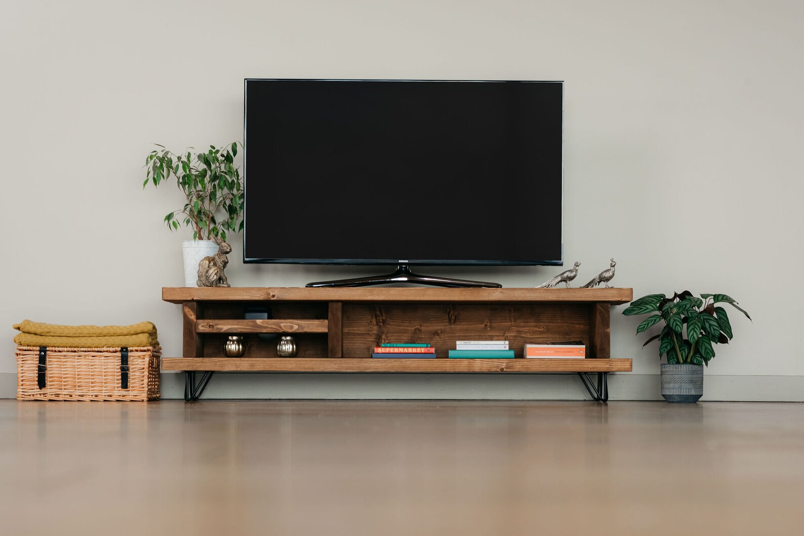 Solid Wood Rustic Handmade Pine Tv Unit Custom Handmade Etsy UK
