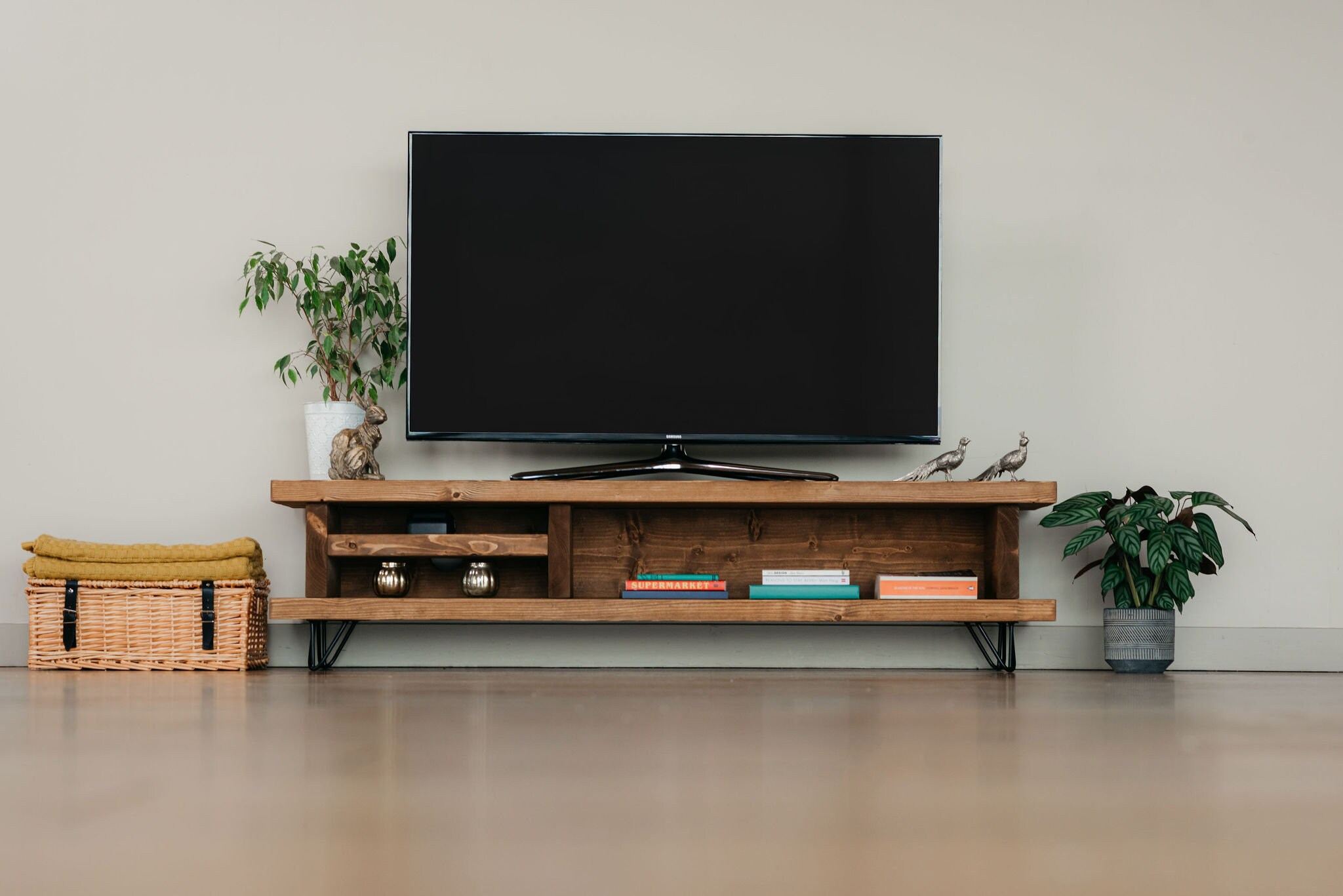 Tv unit rustic wood discount