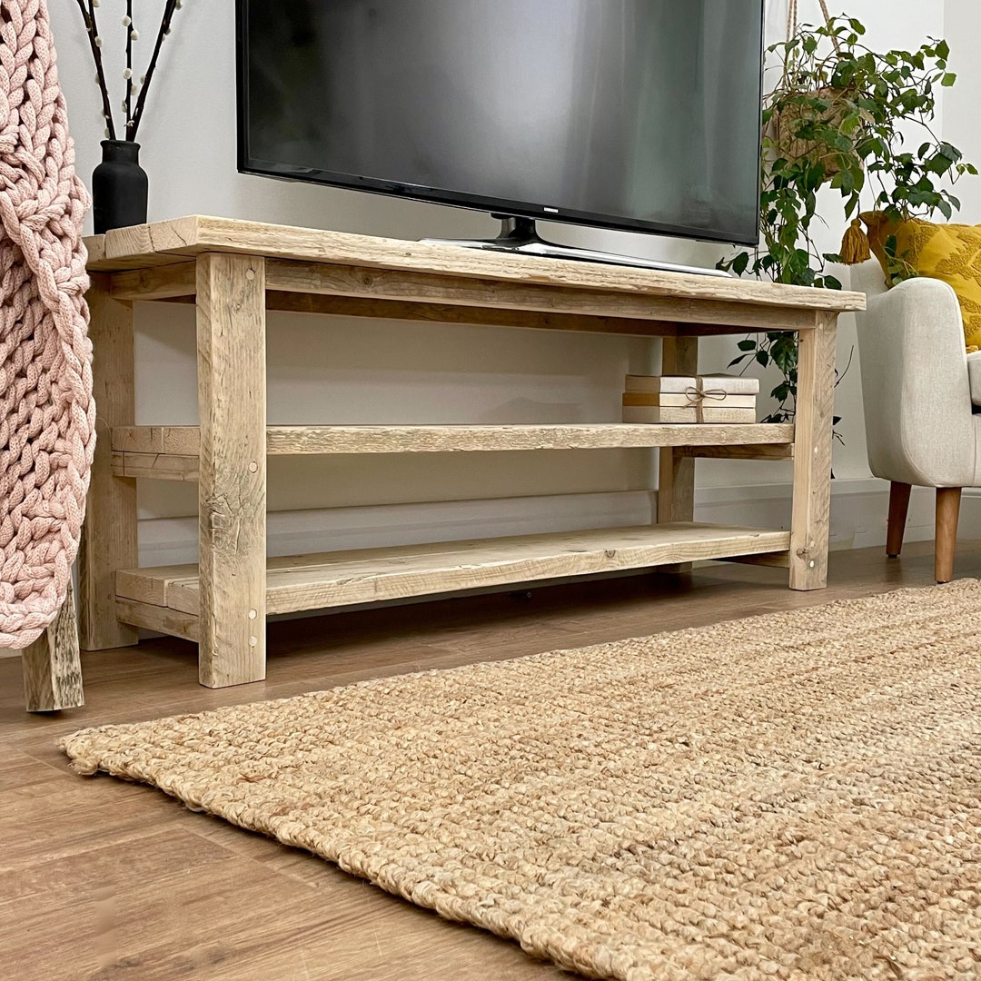 Reclaimed Wood TV Unit Rustic TV Stand Solid Wood TV Ryde Etsy UK