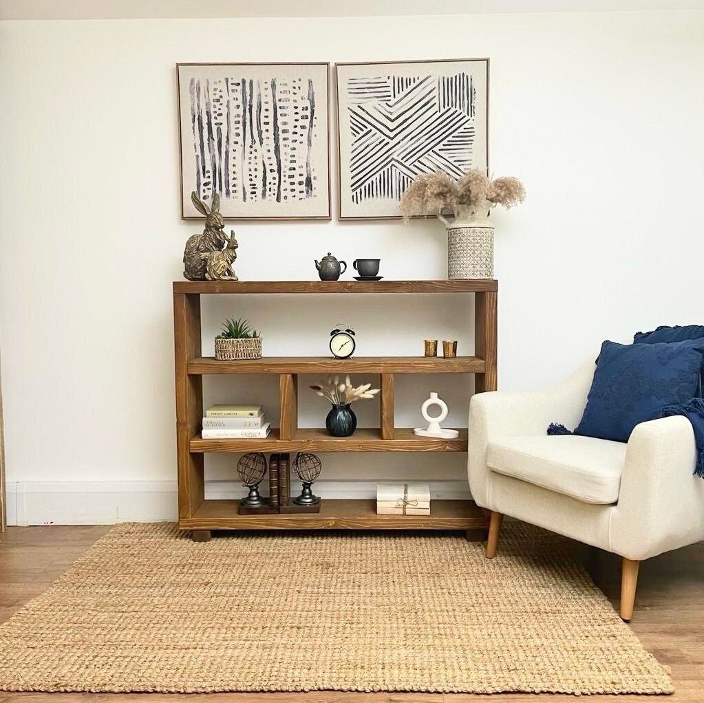 Solid Wood Rustic Pine Shelving Unit Bookcase Handmade Etsy UK