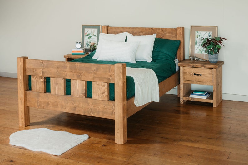 Solid Wood Rustic Pine Mudeford Bed Rustic Bed Superking - Etsy UK