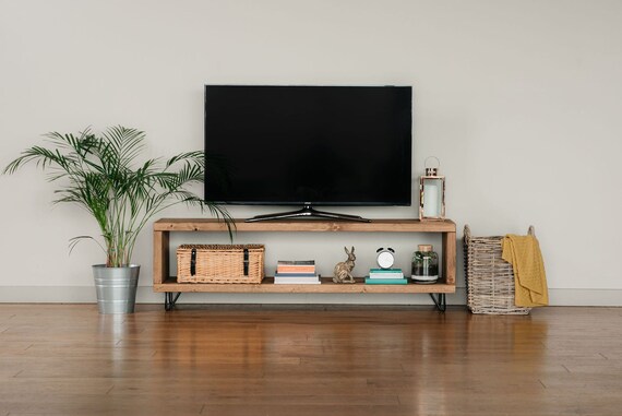 Solid Wood Rustic Handmade Pine Romsey Tv Unit Tv Stand Tv