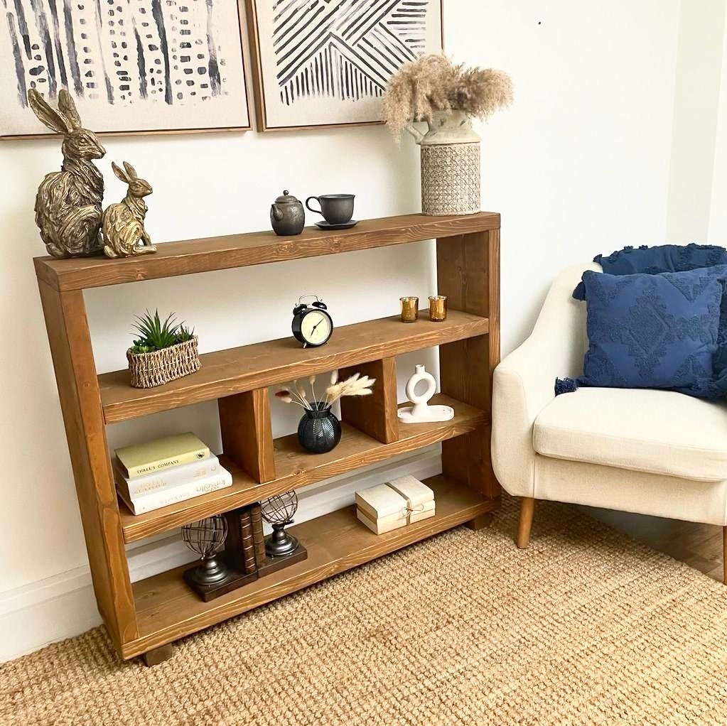Solid Wood Rustic Pine Shelving Unit Bookcase Handmade Etsy UK