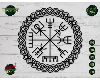 Vegvisir SVG, Viking Symbol SVG Nordic Compass Clipart Valhalla Pagan Protection Thor Vector Digital Cut File Cricut/Silhouette Eps Png Dxf