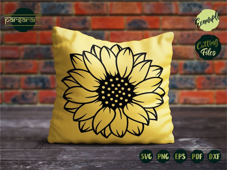 Download Clip Art Flower Svg Vector Stencil Print Eps Png Dxf Sunflower Svg Sunflower Template Cut File Cricutsilhouette Sunflower Clipart Floral Svg Art Collectibles