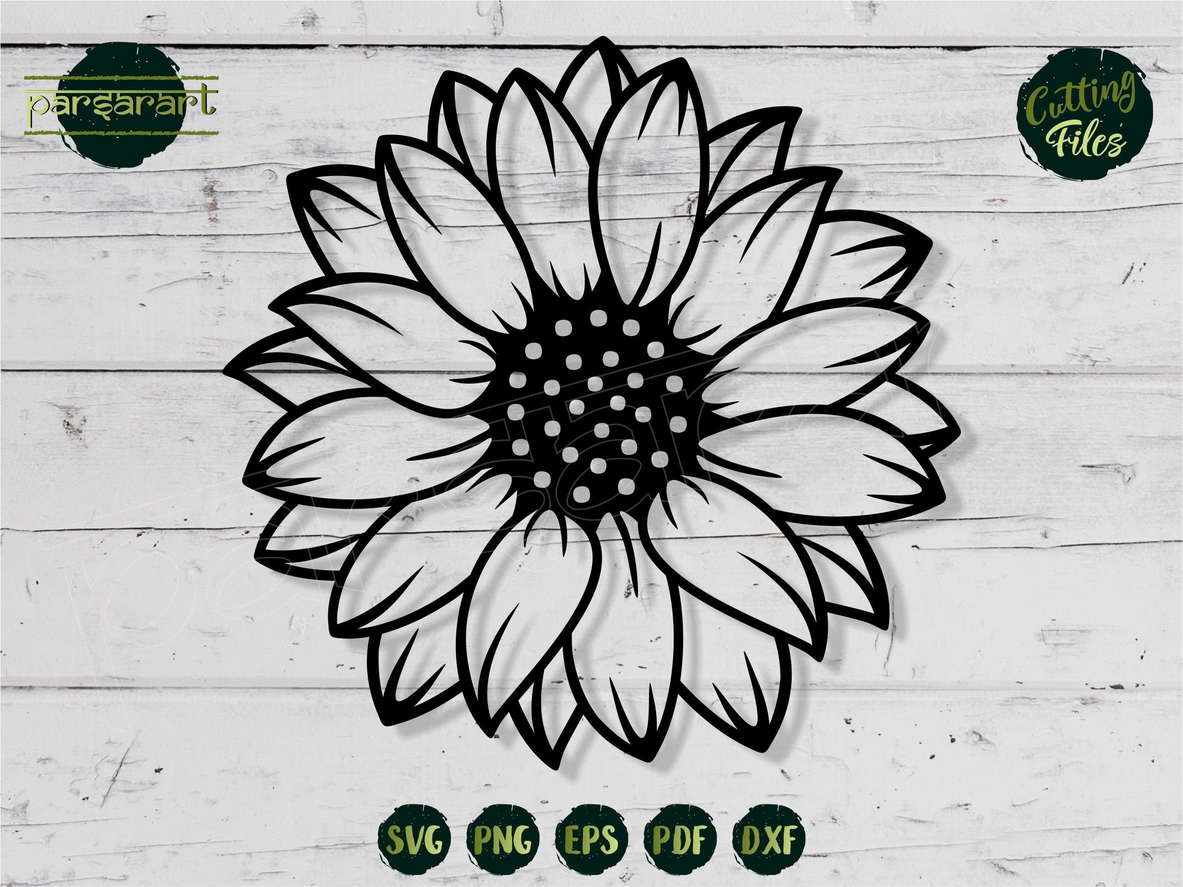 Download Sunflower Svg Floral Svg Sunflower Clipart Flower Svg Etsy