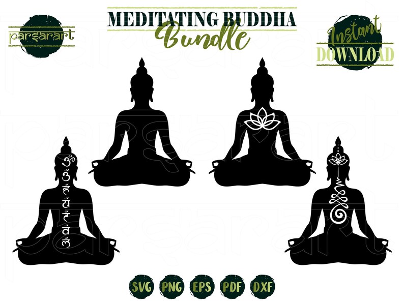 Meditation SVG Unalome Symbol Yoga SVG Chakra Svg Lotus Flower Vector Digital Cut File CricutSilhouette Eps Png Dxf Buddha SVG Bundle