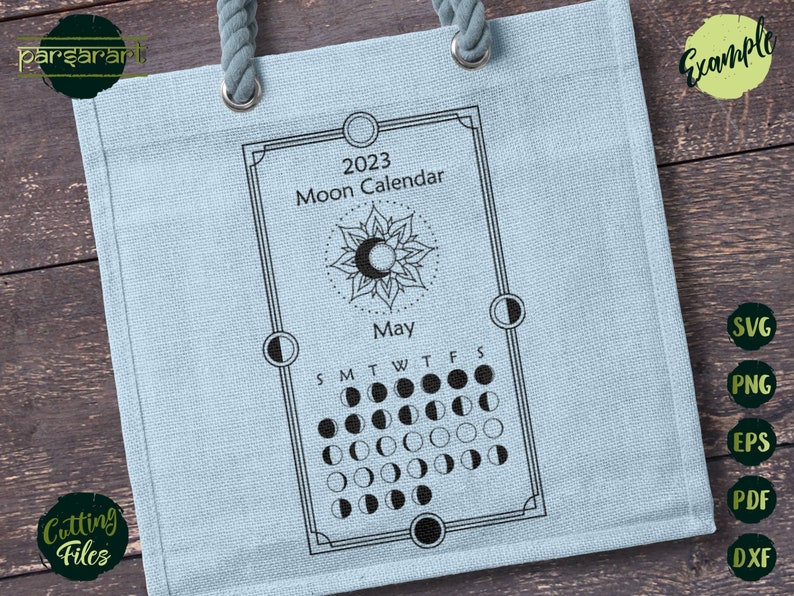 Lunar Calendar 2023 May SVG Moon Calendar 2023 SVG Moon Phases - Etsy