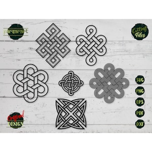 Endless Knot SVG Bundle, Celtic SVG Ethnic Traditional Tibetian Wicca Clipart Sacred Vector Digital Cut File Cricut/Silhouette Eps Png Dxf