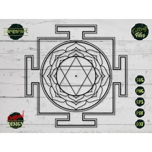 Bhuvaneshwari Yantra SVG, Sacred Geometry SVG Chakra SVG Namaste Vector Yoga Mandala Meditation Cut File Cricut/Silhouette Eps Png Dxf Decal