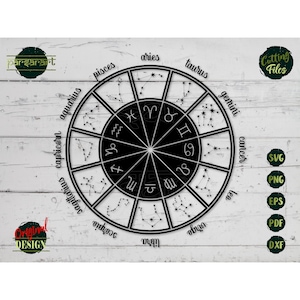 Signos do Zodíaco SVG, Símbolos de Astrologia SVG, Clipart de Signos Estelares, Horóscopo SVG, Constelação Svg, Arquivo de Corte Digital Cricut/Silhueta Eps Png Dxf