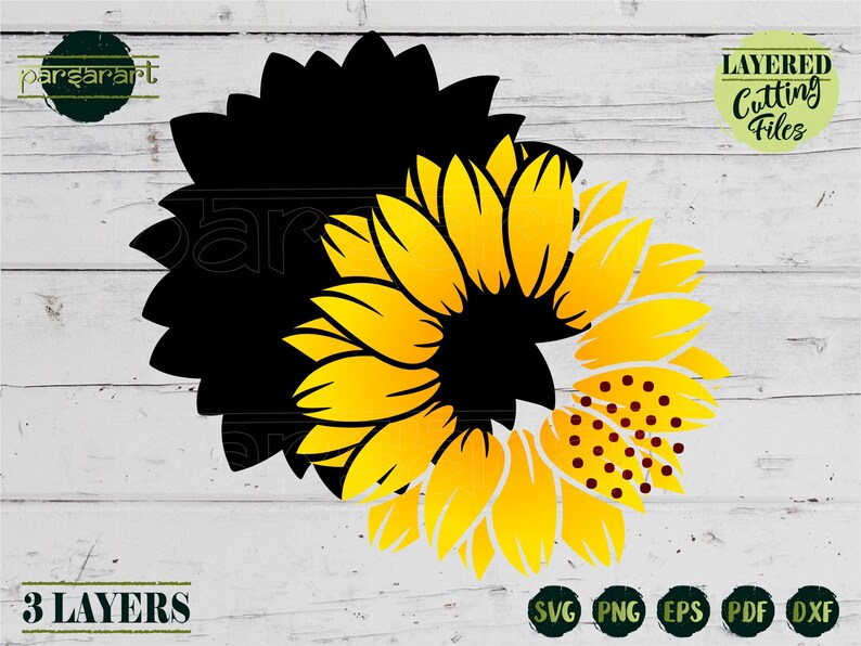 Sunflower Clipart Floral Svg Sunflower Svg Layered Sunflower Template Stencil Print Eps Png Dxf Flower Svg Cut File Cricutsilhouette Clip Art Art Collectibles Lifepharmafze Com