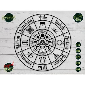 Wheel Of The Year SVG, Celtic SVG Wicca Clipart Pagan Calendar Celtic Prayers Wiccan Vector Digital Cut File Cricut/Silhouette Eps Png Dxf