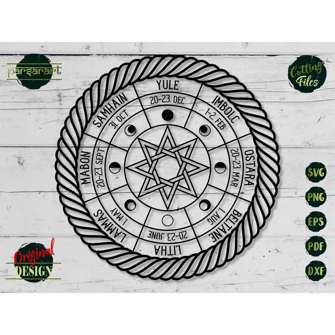 Wheel of the Year SVG Celtic SVG Pagan Calendar Wicca Clipart - Etsy