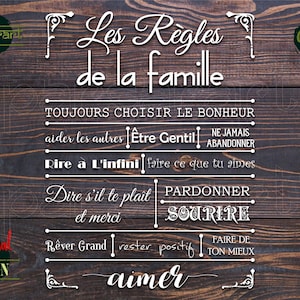 Family House Rules SVG, French Family Rules SVG, Family SVG, Our Family ...