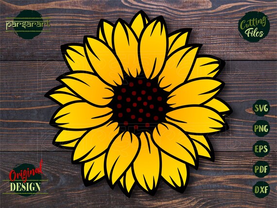 Sunflower SVG Layered Floral SVG Sunflower Clipart Flower - Etsy