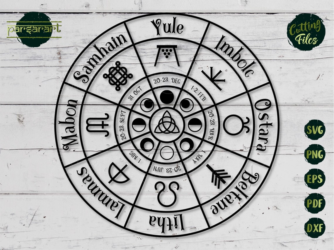 Wheel of the Year SVG Celtic SVG Wicca Clipart Pagan Calendar - Etsy