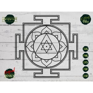 Ganesha Yantra SVG, Geometria Sacra SVG Chakra SVG Namaste Clipart Yoga Svg Mandala Meditazione Taglia File Cricut/Silhouette Eps Png Dxf Decalcomania
