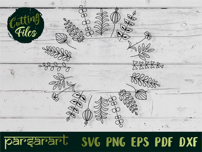 Download Clip Art Craft Pattern Wreath Clipart Monogram Frame Svg Flower Wreath Svg Plant Wreath Svg Digital Cut File Cricutsilhouette Eps Png Dxf Art Collectibles