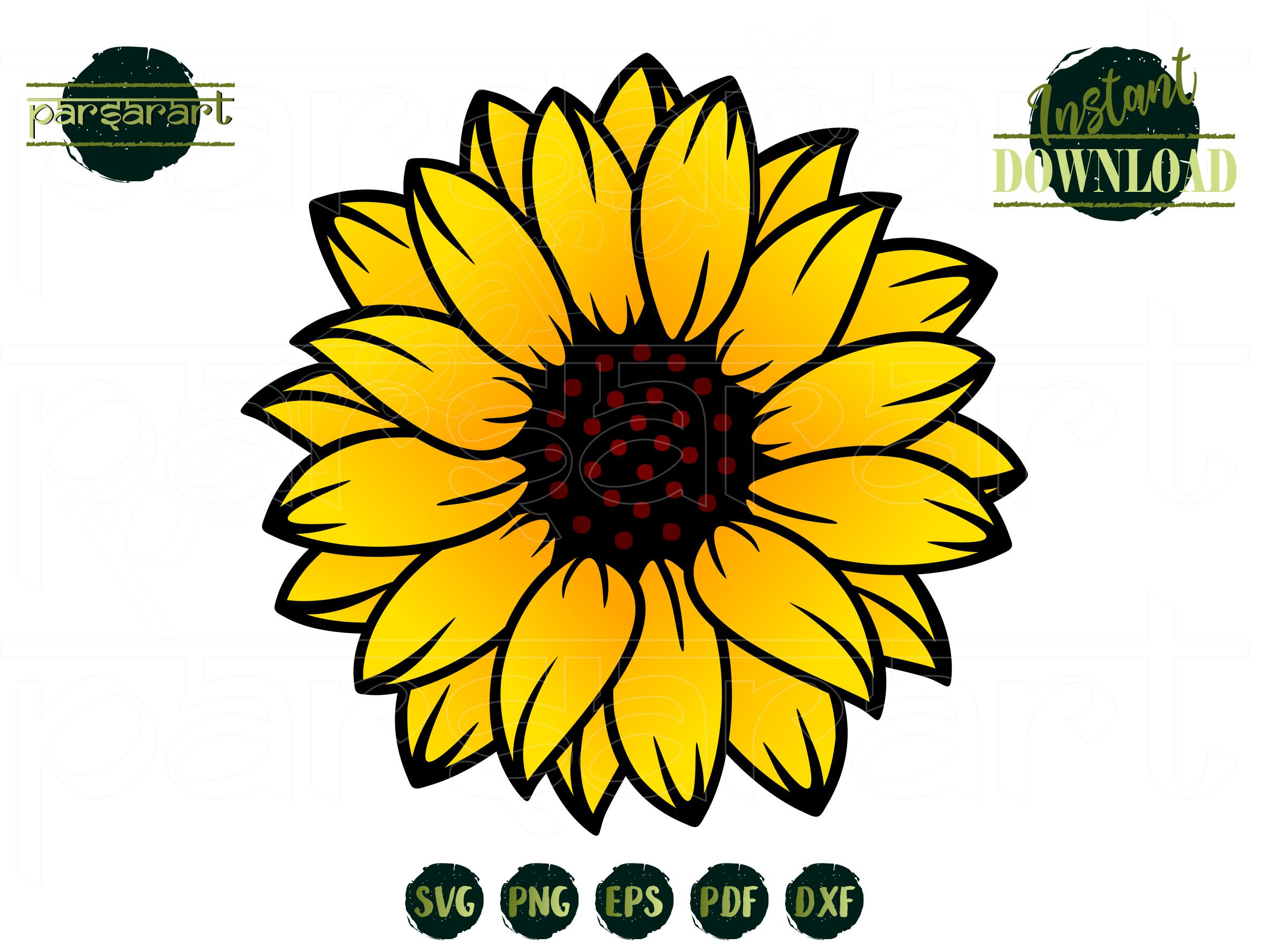 Sunflower Svg Flower Svg Sunflower Clipart Svg Floral Svg Svg Files For ...