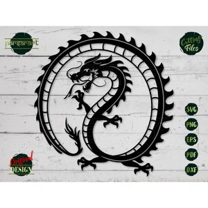 Dragon chinois SVG, Clipart Dragon poumon Dragon SVG symbole du zodiaque SVG oriental force animale vecteur coupe fichier Cricut/Silhouette Eps Png Dxf