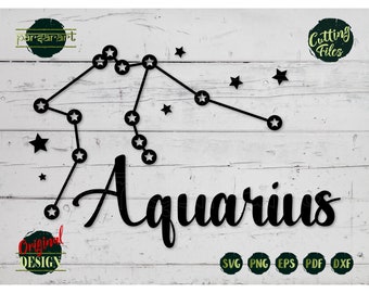 Aquarius Zodiac Sign SVG, Astrology Symbol SVG Star Sign Clipart Horoscope Constellation Svg Digital Cut File Cricut/Silhouette Eps Png Dxf