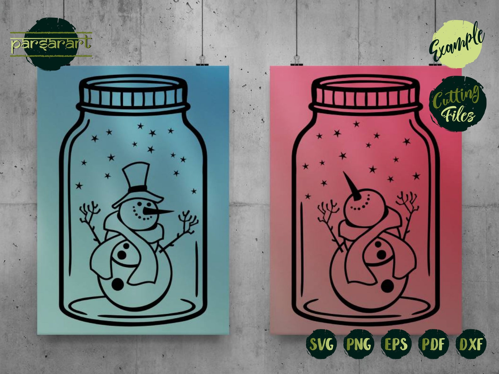 Christmas Jars SVG Bundle Mason Jars SVG Happy Snowman Stars - Etsy